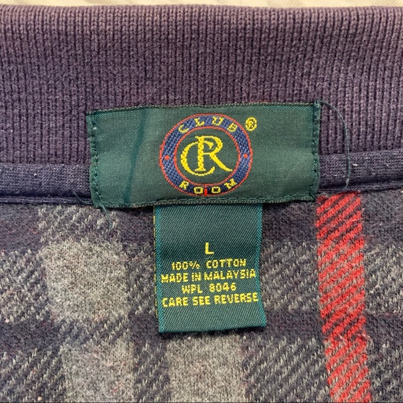 Vintage 80s/90s Club Room Long sleeve plaid polo - Picture 6 of 6